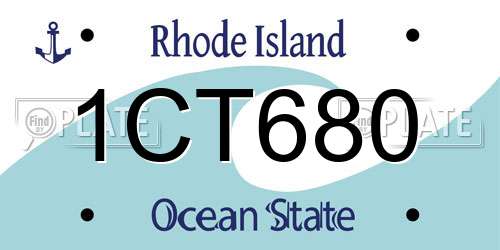 1CT680 Rhode Island License Plate