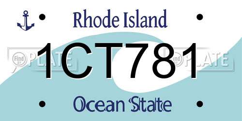 1CT781 Rhode Island License Plate