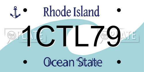 1CTL79 Rhode Island License Plate