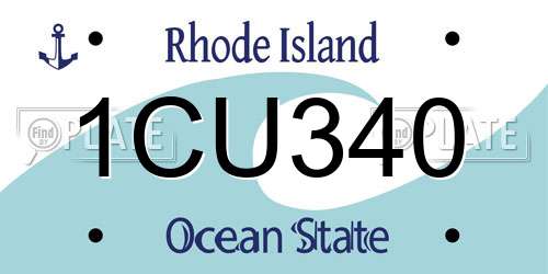 1CU340 Rhode Island License Plate