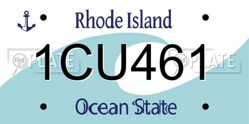 1CU461 Rhode Island License Plate