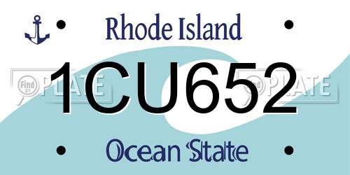 1CU652 Rhode Island License Plate
