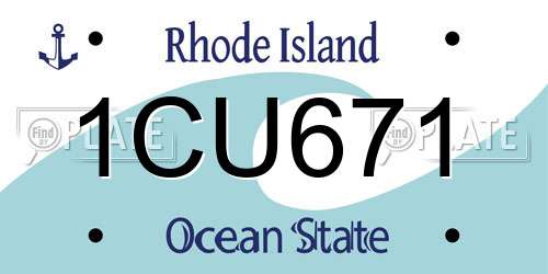 1CU671 Rhode Island License Plate