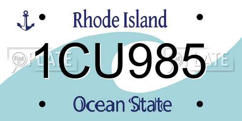 1CU985 Rhode Island License Plate