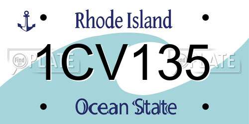 1CV135 Rhode Island License Plate