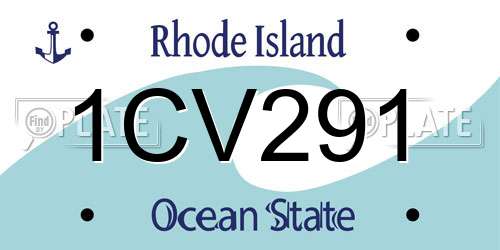 1CV291 Rhode Island License Plate