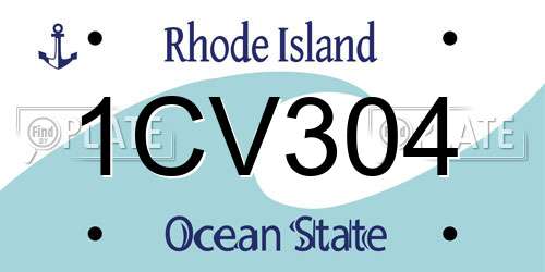 1CV304 Rhode Island License Plate