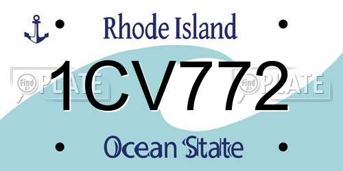 1CV772 Rhode Island License Plate