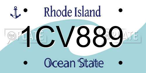 1CV889 Rhode Island License Plate