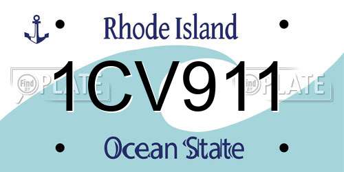 1CV911 Rhode Island License Plate