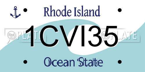 1CVI35 Rhode Island License Plate