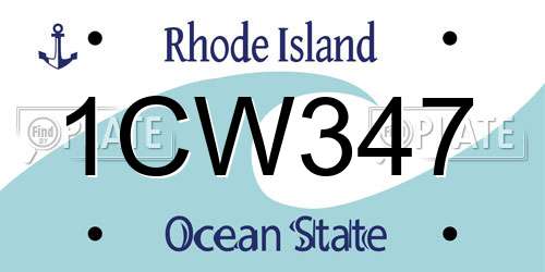 1CW347 Rhode Island License Plate