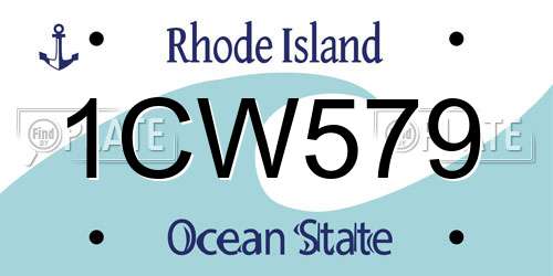 1CW579 Rhode Island License Plate