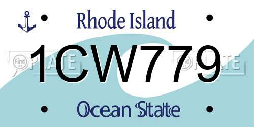 1CW779 Rhode Island License Plate