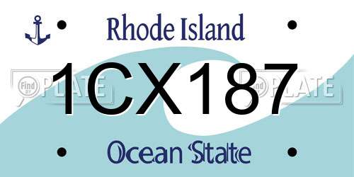 1CX187 Rhode Island License Plate