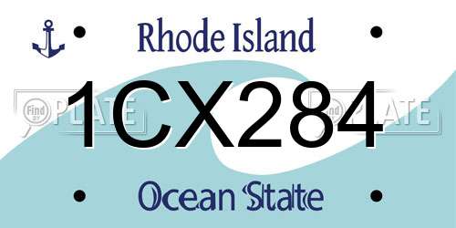 1CX284 Rhode Island License Plate
