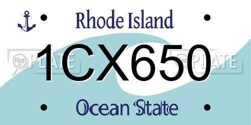 1CX650 Rhode Island License Plate