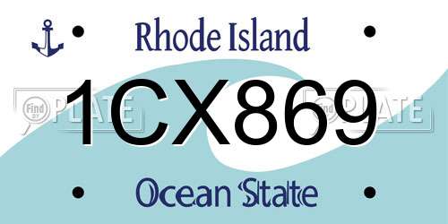 1CX869 Rhode Island License Plate