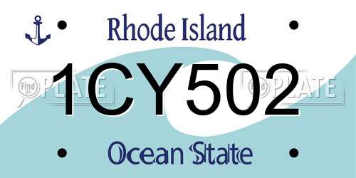 1CY502 Rhode Island License Plate