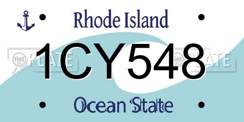 1CY548 Rhode Island License Plate