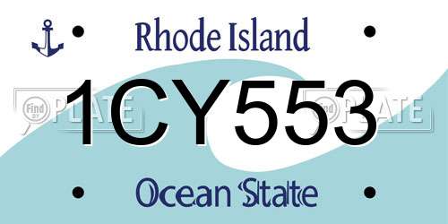 1CY553 Rhode Island License Plate