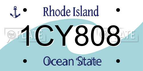 1CY808 Rhode Island License Plate