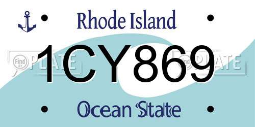 1CY869 Rhode Island License Plate
