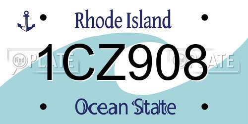 1CZ908 Rhode Island License Plate