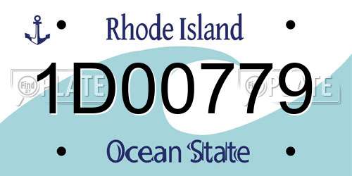 1D00779 Rhode Island License Plate