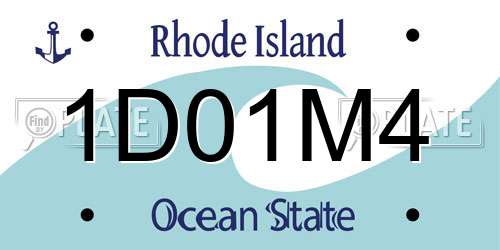 1D01M4 Rhode Island License Plate