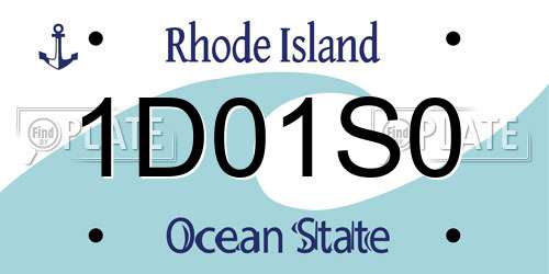 1D01S0 Rhode Island License Plate