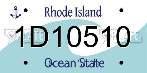 1D10510 Rhode Island License Plate