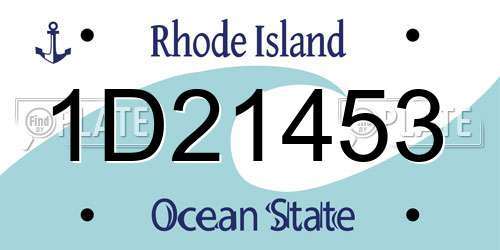 1D21453 Rhode Island License Plate