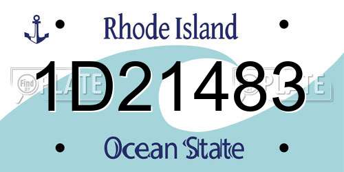 1D21483 Rhode Island License Plate