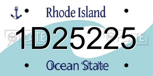 1D25225 Rhode Island License Plate