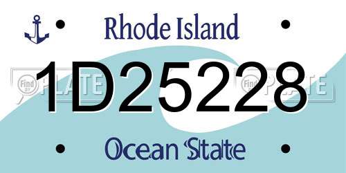 1D25228 Rhode Island License Plate