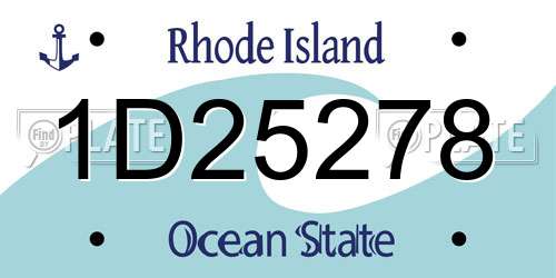1D25278 Rhode Island License Plate