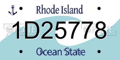1D25778 Rhode Island License Plate