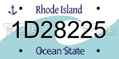 1D28225 Rhode Island License Plate