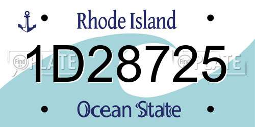 1D28725 Rhode Island License Plate