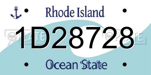 1D28728 Rhode Island License Plate