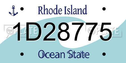 1D28775 Rhode Island License Plate