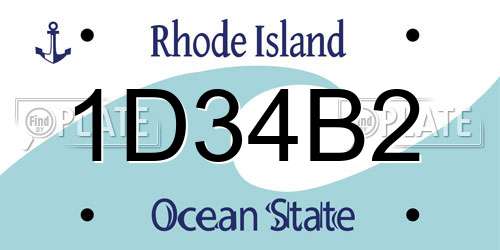 1D34B2 Rhode Island License Plate