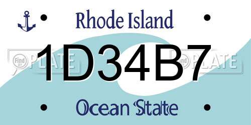 1D34B7 Rhode Island License Plate