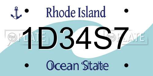 1D34S7 Rhode Island License Plate