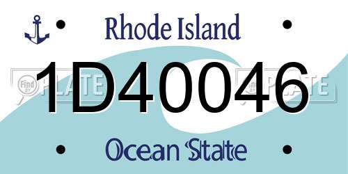1D40046 Rhode Island License Plate
