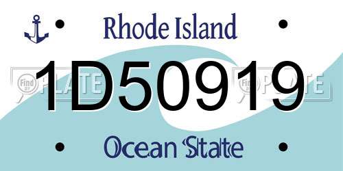 1D50919 Rhode Island License Plate