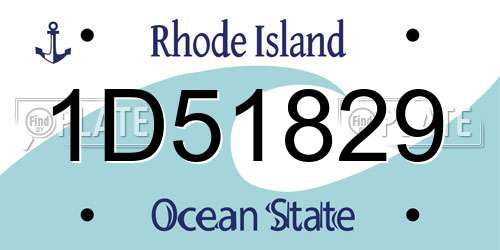 1D51829 Rhode Island License Plate