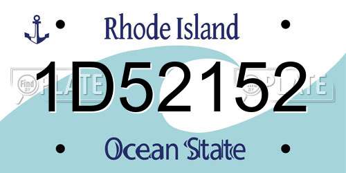 1D52152 Rhode Island License Plate
