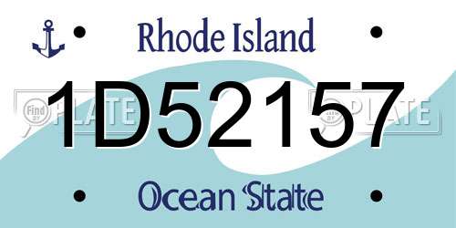 1D52157 Rhode Island License Plate